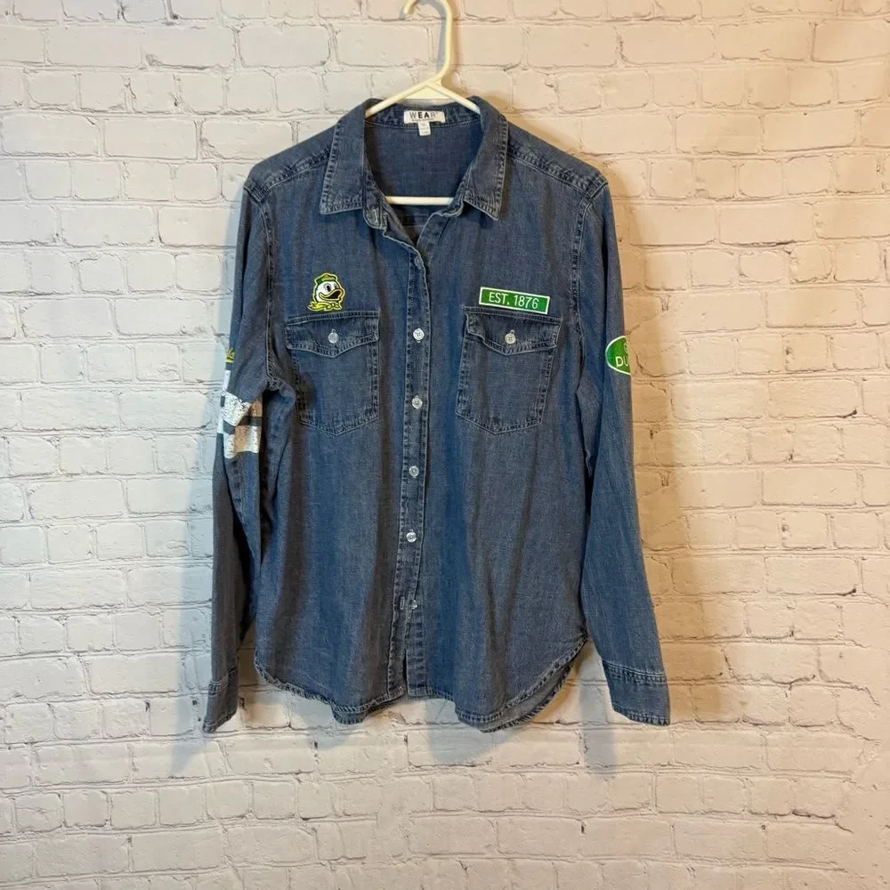 Ducks Denim Long Sleeve Shirt with Patches